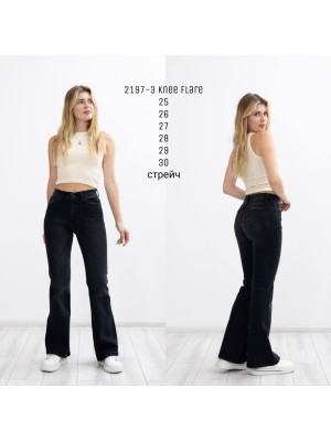 2197-3 ДЖИНС DENIM KNEE FLARE (РОЗМІРИ: 25.26.27.28.29.30) 6 од