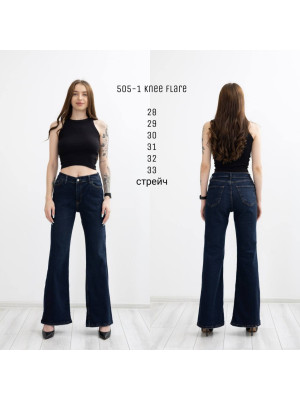 505-1 ДЖИНС DENIM KNEE FLARE (РОЗМІРИ: 28.29.30.31.32.33) 6 од