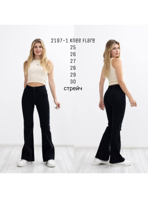 2197-1 ДЖИНС DENIM KNEE FLARE (РОЗМІРИ: 25.26.27.28.29.30) 6 од