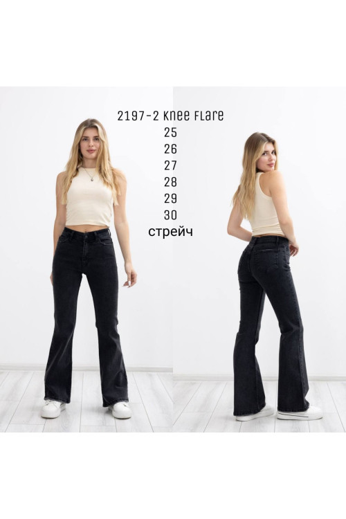2197-2 ДЖИНС DENIM KNEE FLARE (РОЗМІРИ: 25.26.27.28.29.30) 6 од