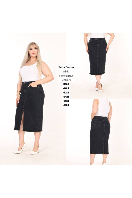 4591 ДЖИНС юбка DENIM полу батал STRAIGHT (РАЗМЕРЫ: 38,40,42,44,46,48) 6 од
