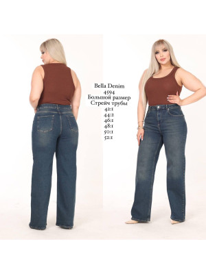 4594 ДЖИНС BELLA DENIM ТРУБИ стрейч НОРМА (РОЗМІРИ: 42,44,46,48,50,52) 6 од