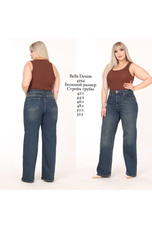 4594 ДЖИНС BELLA DENIM ТРУБИ стрейч НОРМА  (РОЗМІРИ: 42,44,46,48,50,52) 6 од