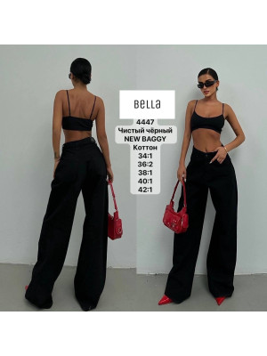 4447 ДЖИНС BELLA NEW BAGGY НОРМА (РОЗМІРИ: 34,36,36,38,40,42) 6 од