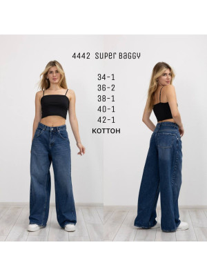 4442 ДЖИНС BELLA SUPER BAGGY НОРМА (РОЗМІРИ: 34,36,36,38,40,42) 6 од