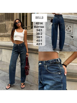 4514 ДЖИНС BELLA BAGGY (РОЗМІРИ: 34,36,36,38,40,42) 6 од