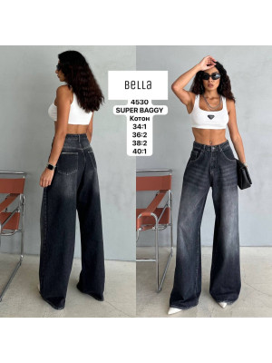 4530 ДЖИНС BELLA SUPER BAGGY НОРМА (РОЗМІРИ: 34,36,36,38,38,40) 6 од