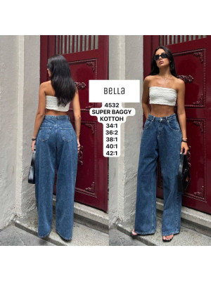 4532 ДЖИНС BELLA SUPER BAGGY НОРМА (РОЗМІРИ: 34,36,36,38,40,42) 6 од