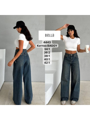 4443 ДЖИНС BELLA BAGGY НОРМА (РОЗМІРИ: 34,36,36,38,40,42) 6 од