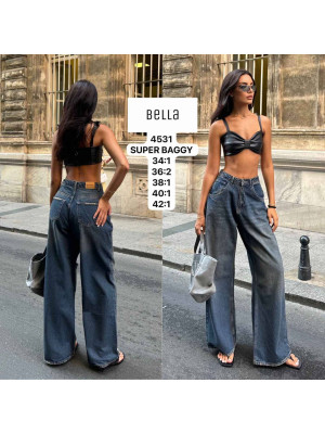 4531 ДЖИНС BELLA SUPER BAGGY НОРМА (РОЗМІРИ: 34,36,36,38,40,42) 6 од