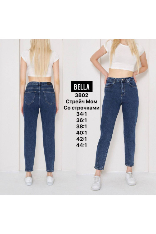 3802 Джинс BELLA MOM STRAIGHT НОРМА (РАЗМЕРЫ: 34,36,38,40,42,44), 6 од. 3802 Джинс BELLA MOM STRAIGHT НОРМА (РАЗМЕРЫ: 34,36,38,40,42,44), 6 од.