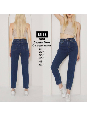 3801 Джинс BELLA MOM STRAIGHT НОРМА (РАЗМЕРЫ: 34,36,38,40,42,44) 6 од.