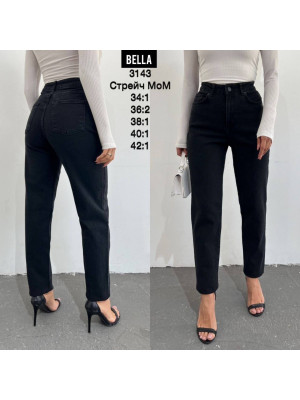 3143 Джинс BELLA STRAIGHT MOM НОРМА (РАЗМЕРЫ: 34,36,36,38,40,42), 6 од.