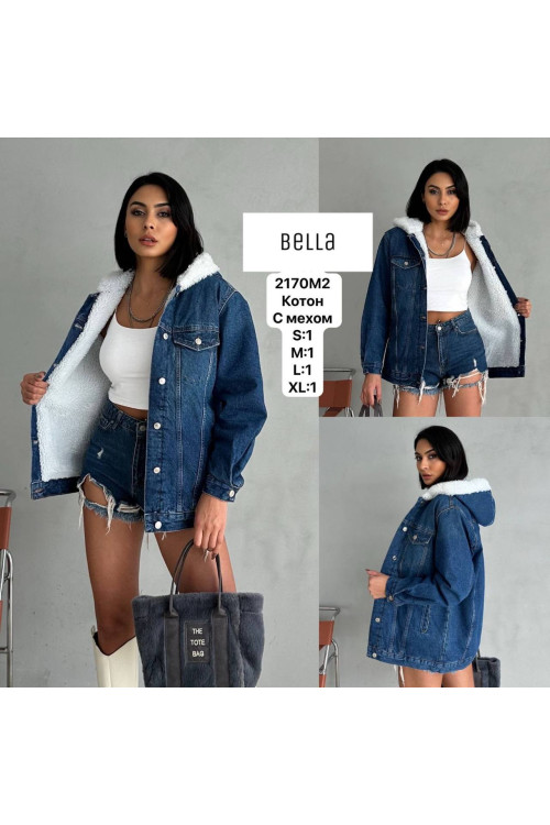 2170 ДЖИНС BELLA куртка з хутром (РОЗМІРИ: S.M.L.XL)  4од.