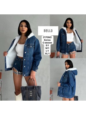 2170 ДЖИНС BELLA куртка з хутром (РОЗМІРИ: S.M.L.XL) 4од.