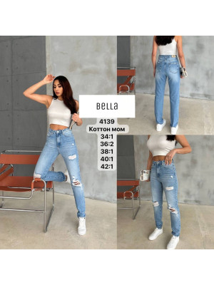 4139 ДЖИНС BELLA MOM НОРМА (РАЗМЕРЫ: 34,36,36,38,40,42) 6 од
