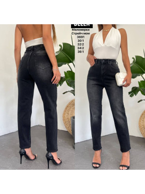 3691 ДЖИНС BELLA MOM STRAIGHT НОРМА (РОЗМІРИ: 30,32,32,34,34,36) 6 Од