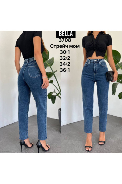 3708 Джинс BELLA MOM STRAIGHT (РАЗМЕРЫ: 30.32.32.34.34.36), 6 од. 3708 Джинс BELLA MOM STRAIGHT (РАЗМЕРЫ: 30.32.32.34.34.36), 6 од.