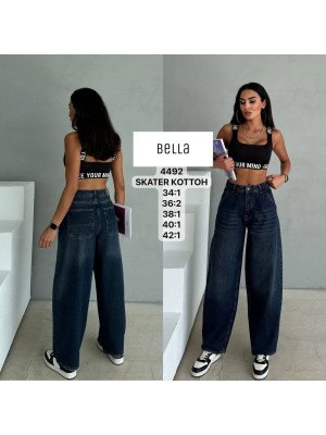 4492 ДЖИНС BELLA SKATER НОРМА (РОЗМІРИ: 34,36,36,38,40,42) 6 од