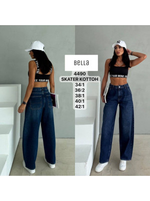 4490 ДЖИНС BELLA SKATER НОРМА (РОЗМІРИ: 34,36,36,38,40,42) 6 од