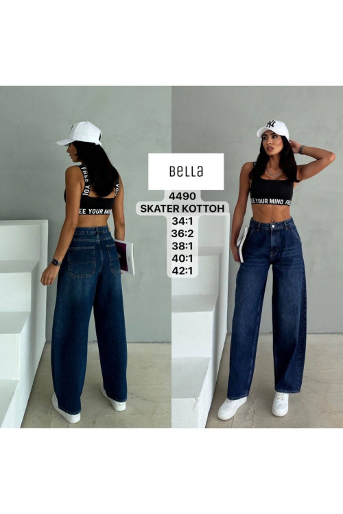 4490  ДЖИНС BELLA SKATER НОРМА  (РОЗМІРИ: 34,36,36,38,40,42) 6 од