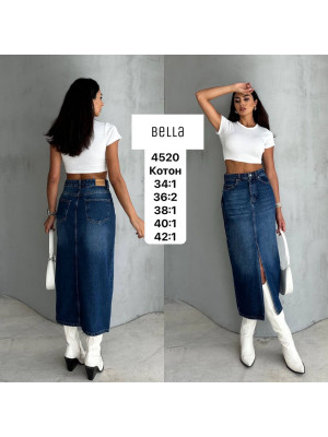 4520 ДЖИНС BELLA ЮБКА (РОЗМІРИ: 34,36,36,38,40,42) 6 ОД.