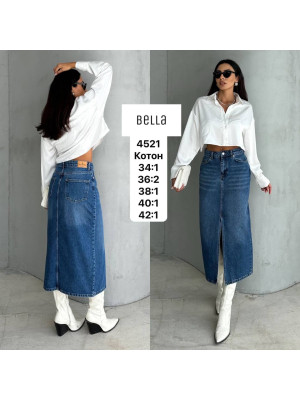 4521ДЖИНС BELLA ЮБКА (РОЗМІРИ: 34,36,36,38,40,42) 6 ОД.