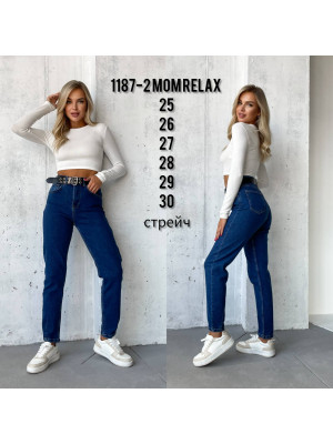 1187-2 МОМ RELAX DENIM НОРМА ( 6 ЕД. РАЗМЕРЫ 25,26,27,28,29,30) стрейч